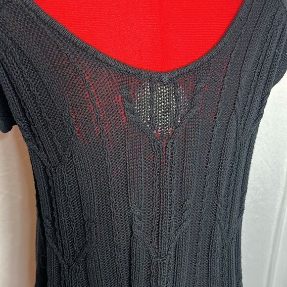 MM37 Kersh cable knit back 3 button short sleeve cardigan - Picture 5 of 9